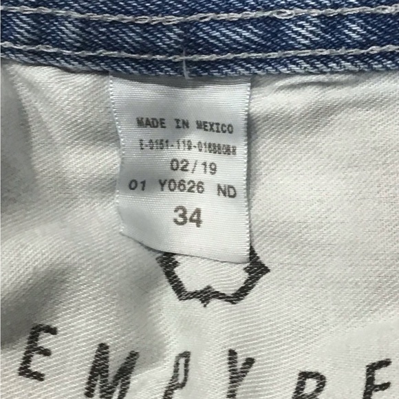 Empyre Hank Men’s Jeans 34 Straight Leg Medium Wash Blue Denim Skater Y2K Grunge - Picture 4 of 6